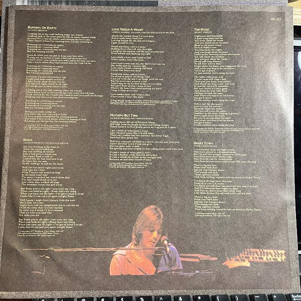 Jackson Browne - Running On Empty (VINYL) | Excellent+ (EX+) Excellent (EX)