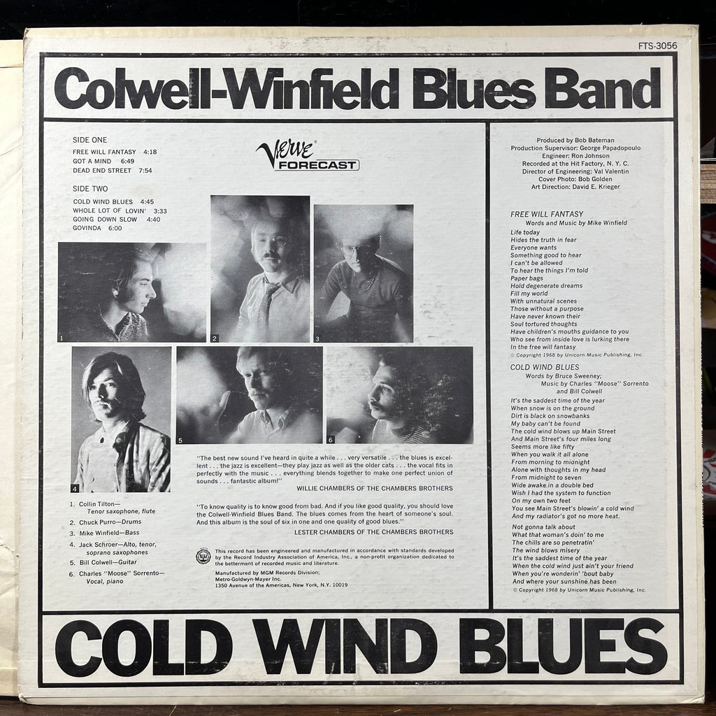 Colwell-Winfield Blues Band - Cold Wind Blues (VINYL) | Excellent+ (EX+) Excellent+ (EX+)