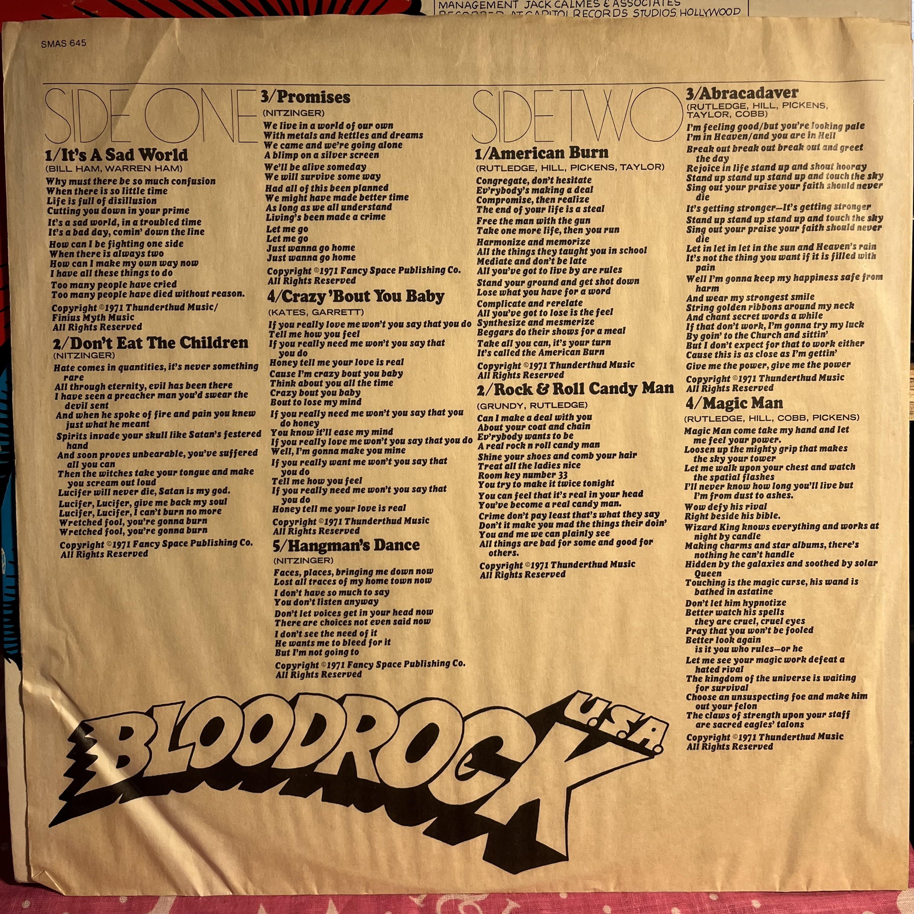 Bloodrock - Bloodrock U.S.A. *WINCHESTER* | Excellent (EX) Excellent (EX)