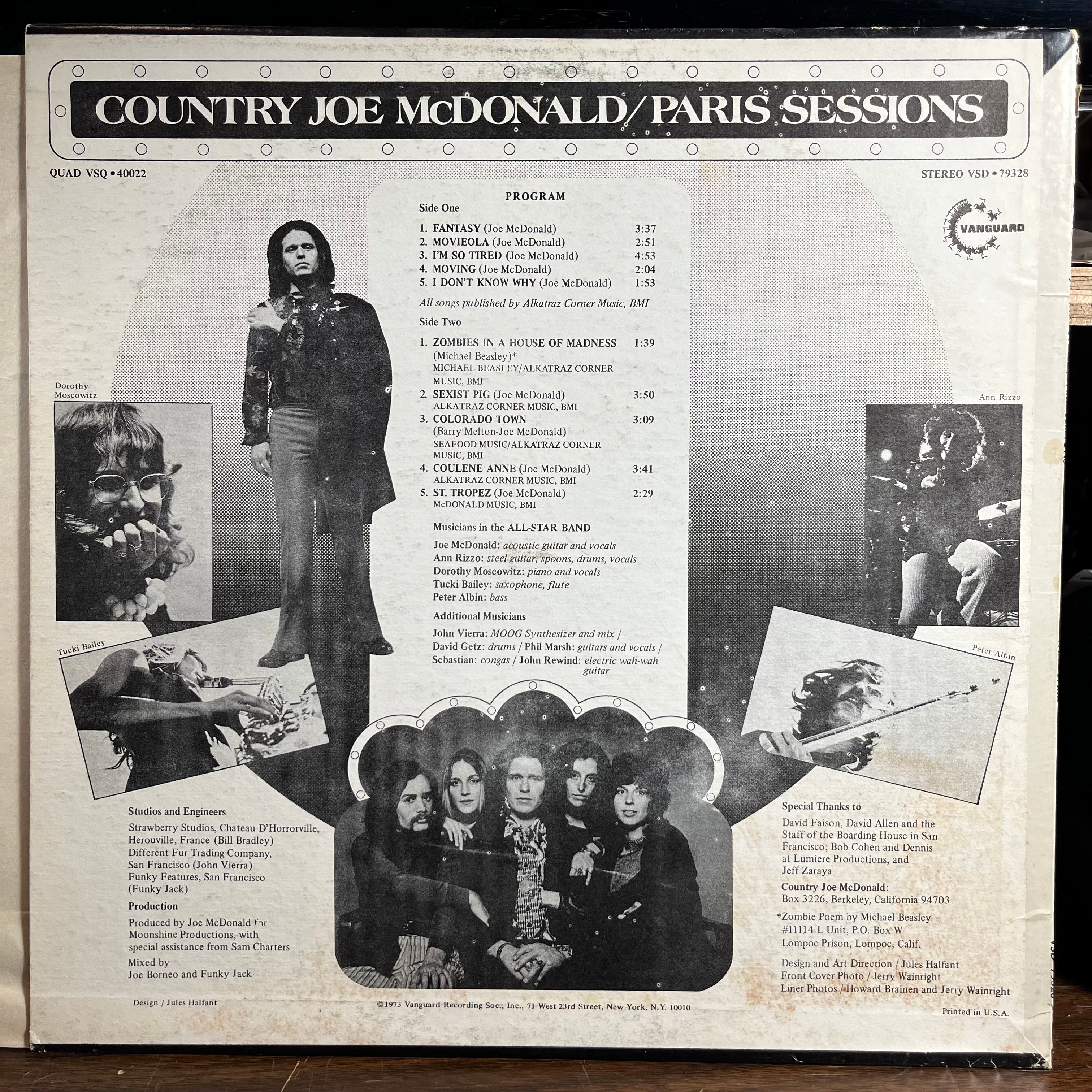 Country Joe McDonald - Paris Sessions (VINYL) | Excellent+ (EX+) Excellent (EX)