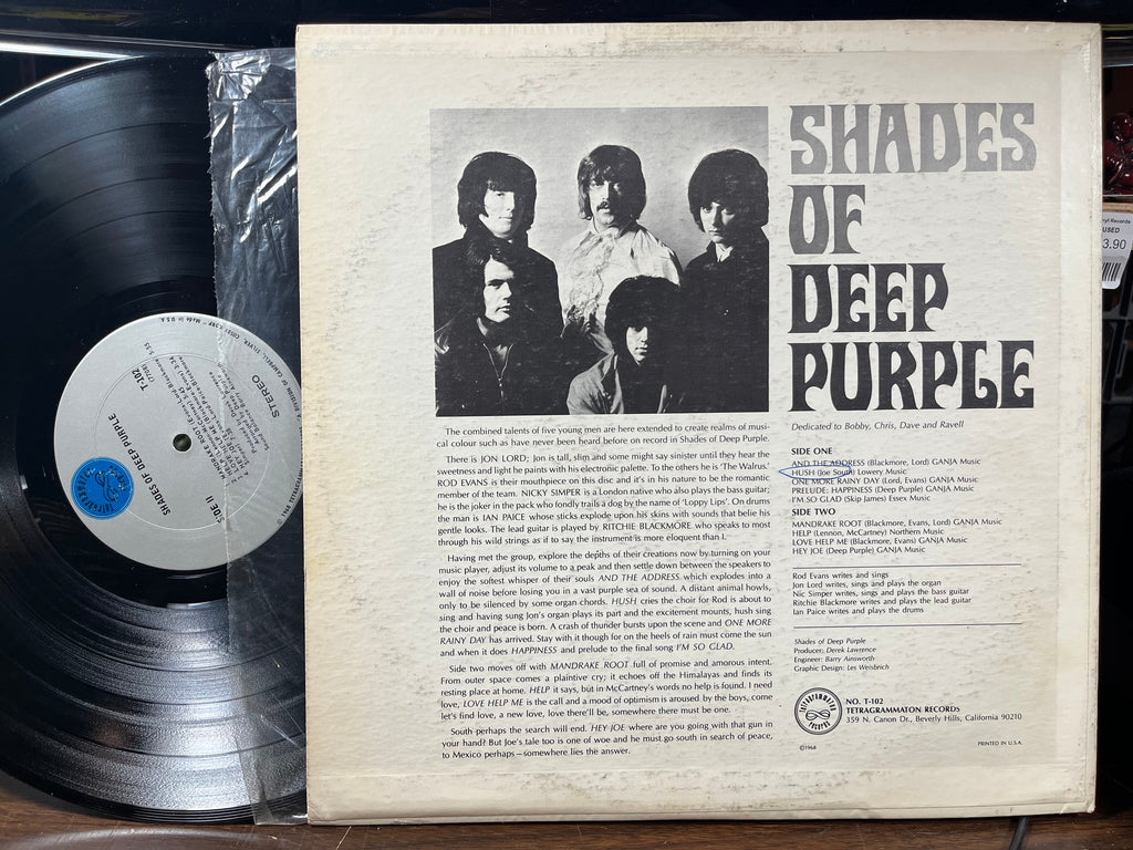 Deep Purple - Shades Of Deep Purple (VINYL) | Excellent+ (EX+) Excellent (EX)