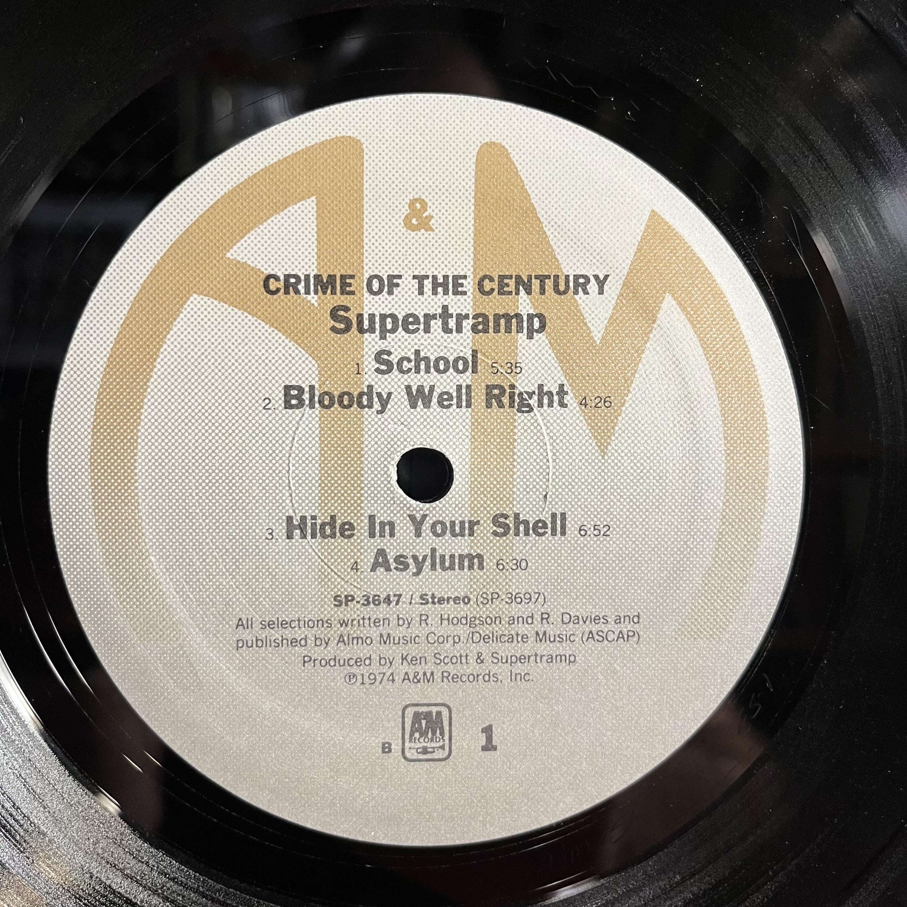 Supertramp - Crime Of The Century *ELECTROSOUND* | Excellent (EX) Excellent (EX)