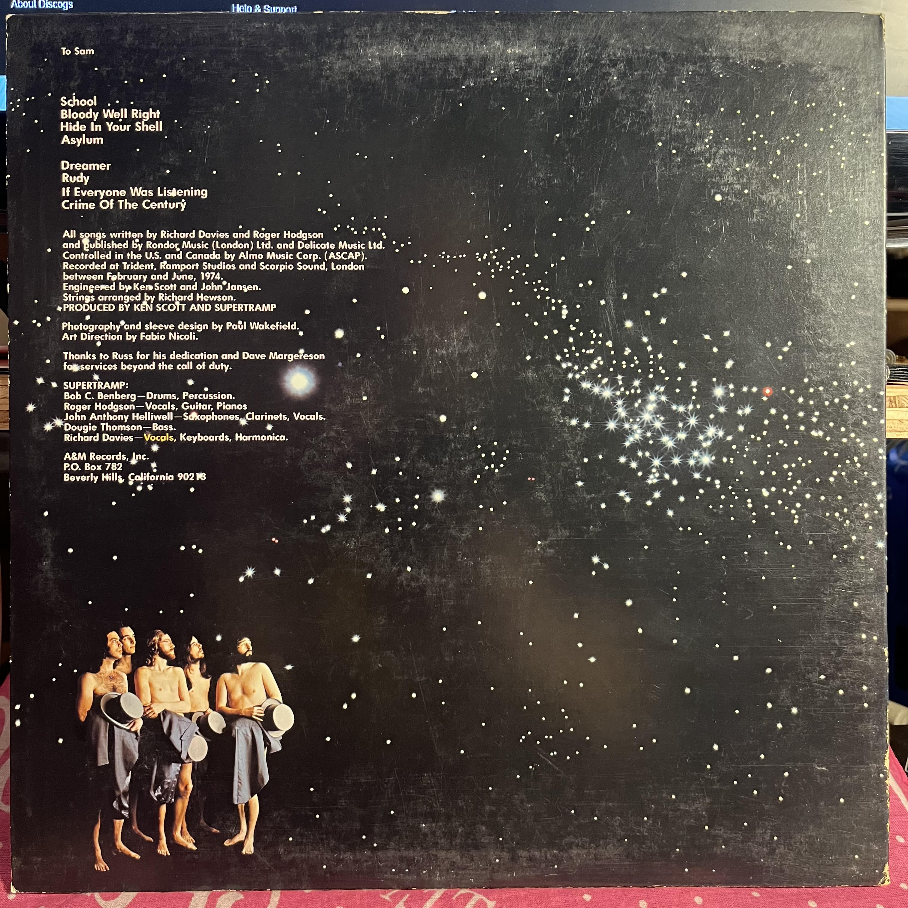 Supertramp - Crime Of The Century *ELECTROSOUND* | Excellent (EX) Excellent (EX)