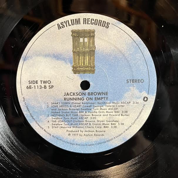 Jackson Browne - Running On Empty (VINYL) | Excellent+ (EX+) Excellent (EX)