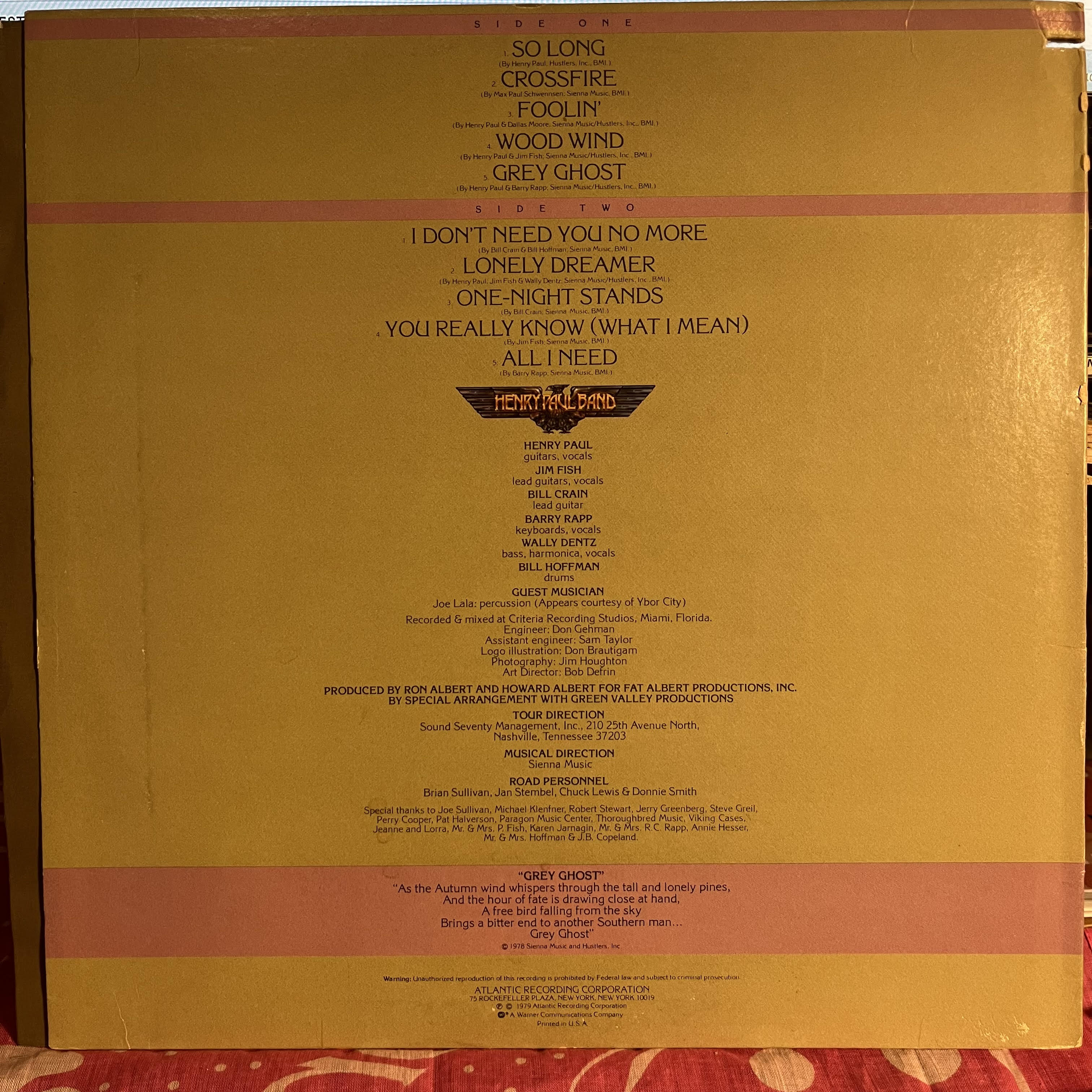 Henry Paul Band - Grey Ghost *SPECIALTY* | Excellent (EX) Excellent (EX)
