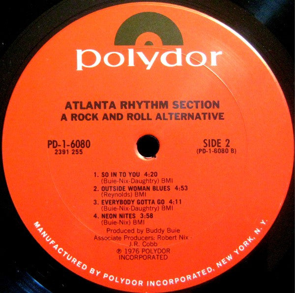 Atlanta Rhythm Section - A Rock And Roll Alternative (VINYL) | Excellent+ (EX+) Excellent (EX)