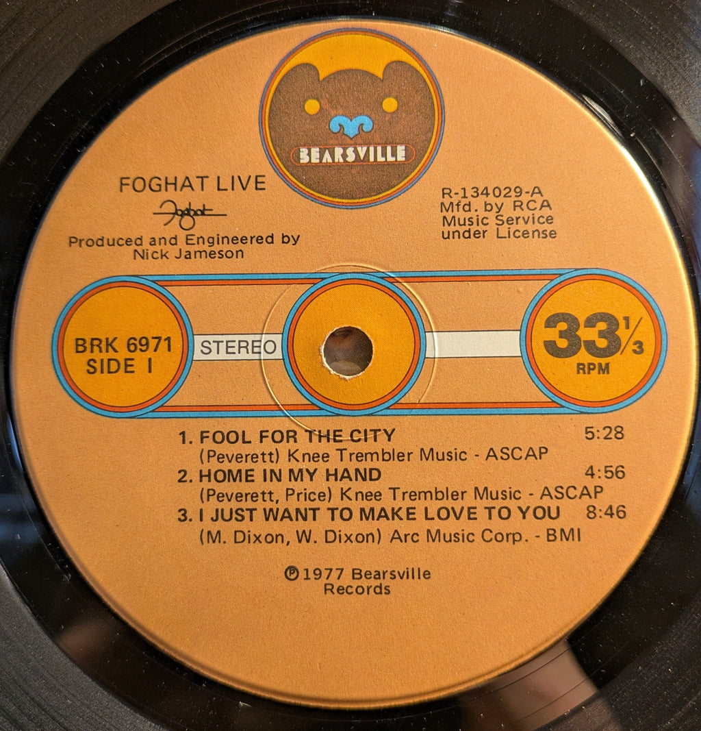 Foghat - Live (VINYL) | Excellent+ (EX+) Excellent+ (EX+)