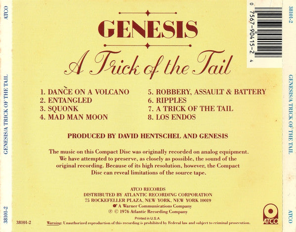 Genesis - A Trick Of The Tail (CD) | Excellent+ (EX+) Near Mint- (NM-)