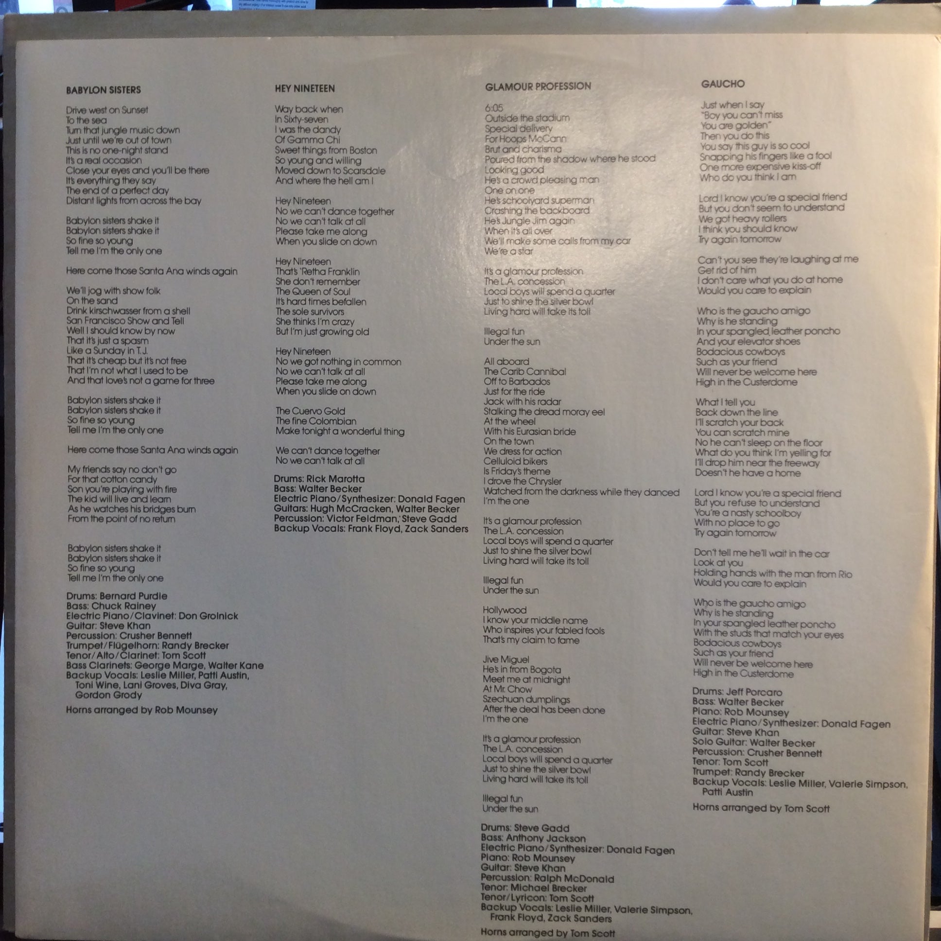 Steely Dan - Gaucho (VINYL) | Excellent+ (EX+) Very Good Plus Plus (VG++)