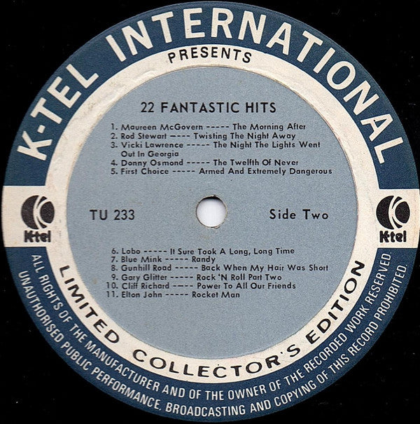 Various - Fantastic 22 Original Hits 22 Original Stars *SONIC* | Excellent (EX) Very Good (VG)