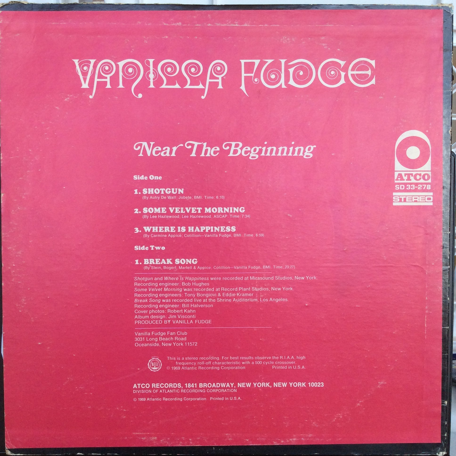 Vanilla Fudge - Near The Beginning (VINYL) | Excellent (EX) Very Good Plus (VG+)