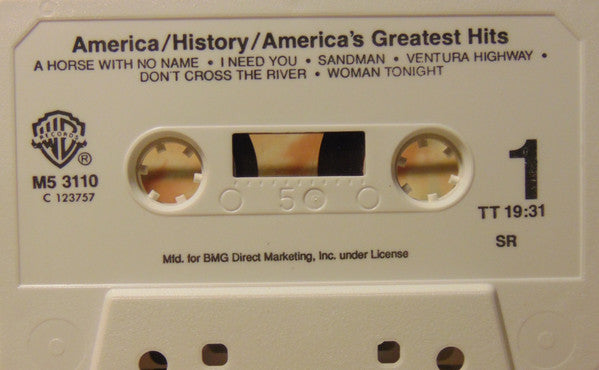 America (2) - History - America's Greatest Hits (CASSETTE) | Excellent (EX) Excellent (EX)