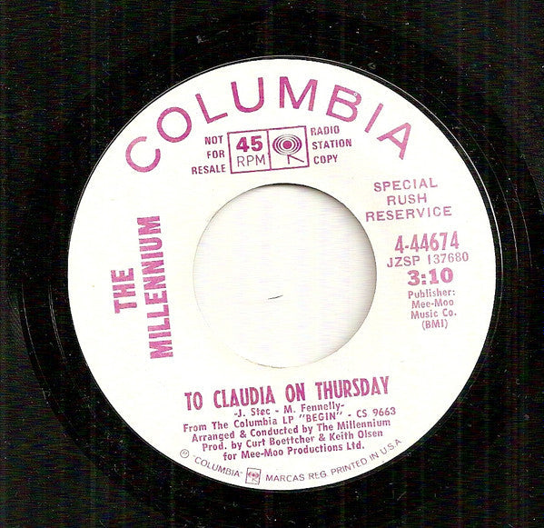 To Claudia On Thursday (7" VINYL) | Excellent (EX) Generic
