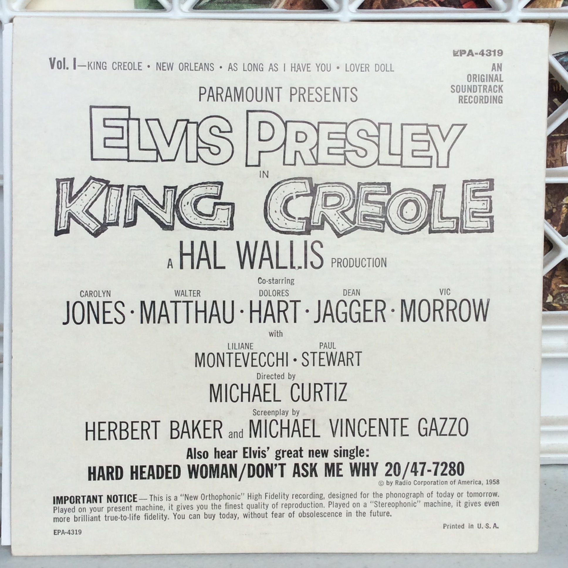 King Creole (Vol. 1) (7" VINYL) | Excellent (EX) Excellent+ (EX+)