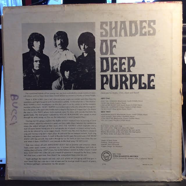 Deep Purple - Shades Of Deep Purple (VINYL) | Excellent (EX) Very Good Plus (VG+)