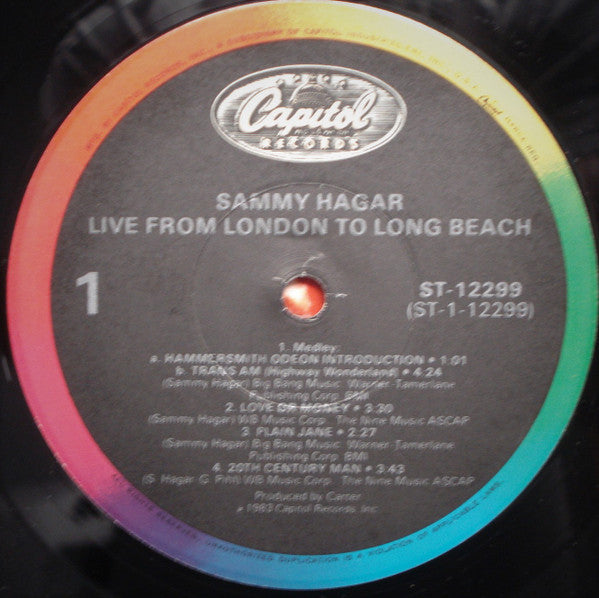 Sammy Hagar - Live 1980 | Excellent (EX) Very Good Plus (VG+)