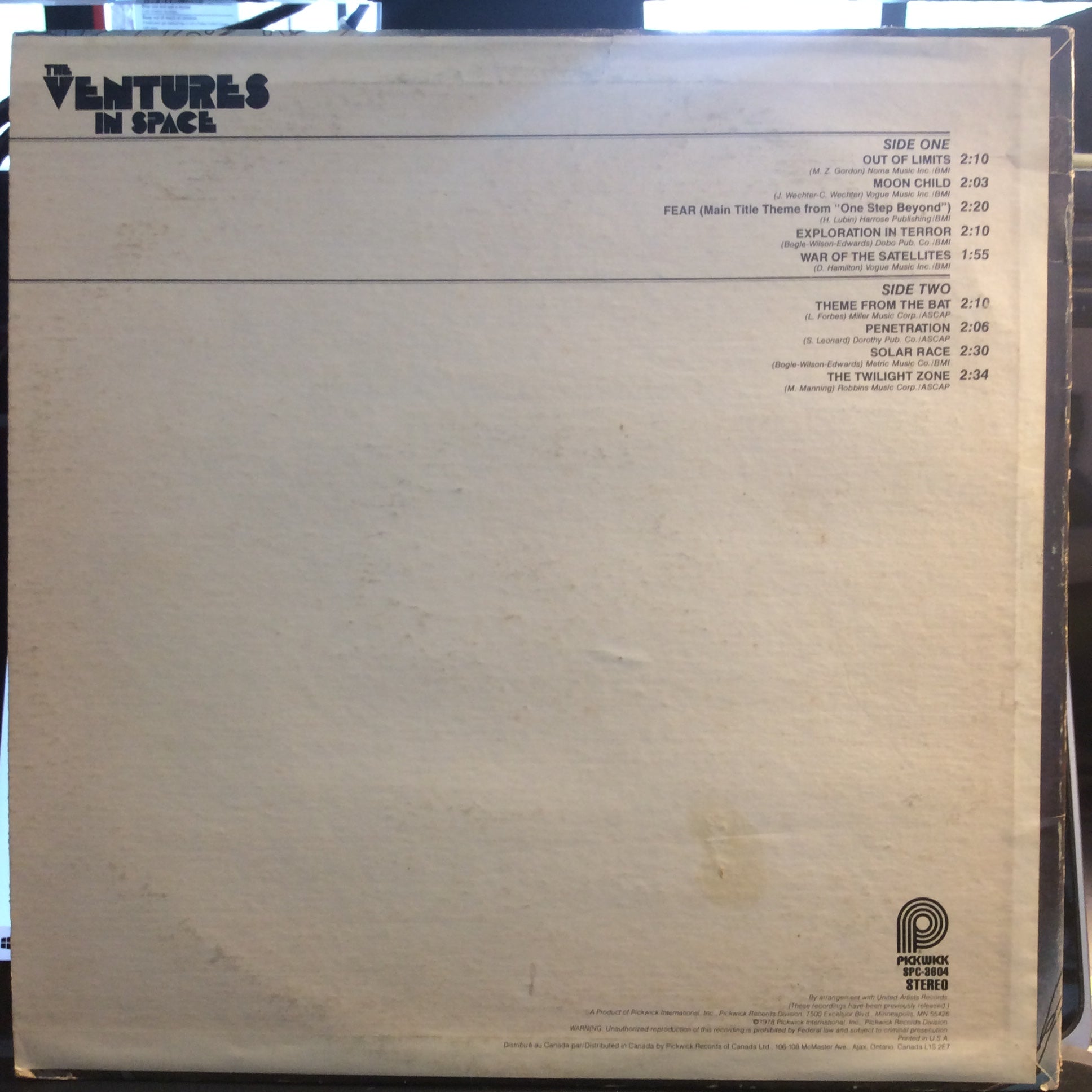 The Ventures - The Ventures In Space (VINYL) | Excellent (EX) Very Good Plus (VG+)