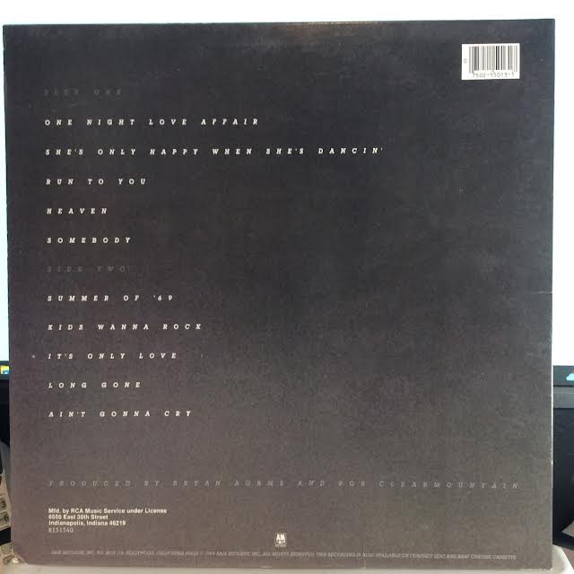 Bryan Adams - Reckless (VINYL) | Excellent (EX) Excellent (EX)