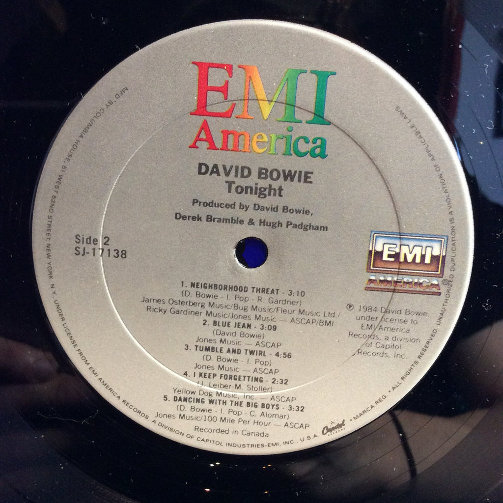 David Bowie - Tonight (VNYL) | Excellent (EX) Excellent+ (EX+)