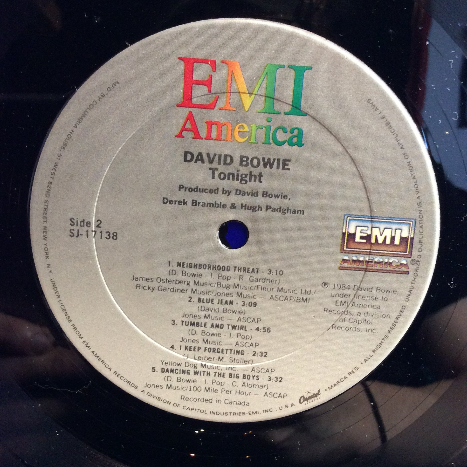 David Bowie - Tonight (VNYL) | Excellent (EX) Excellent+ (EX+)