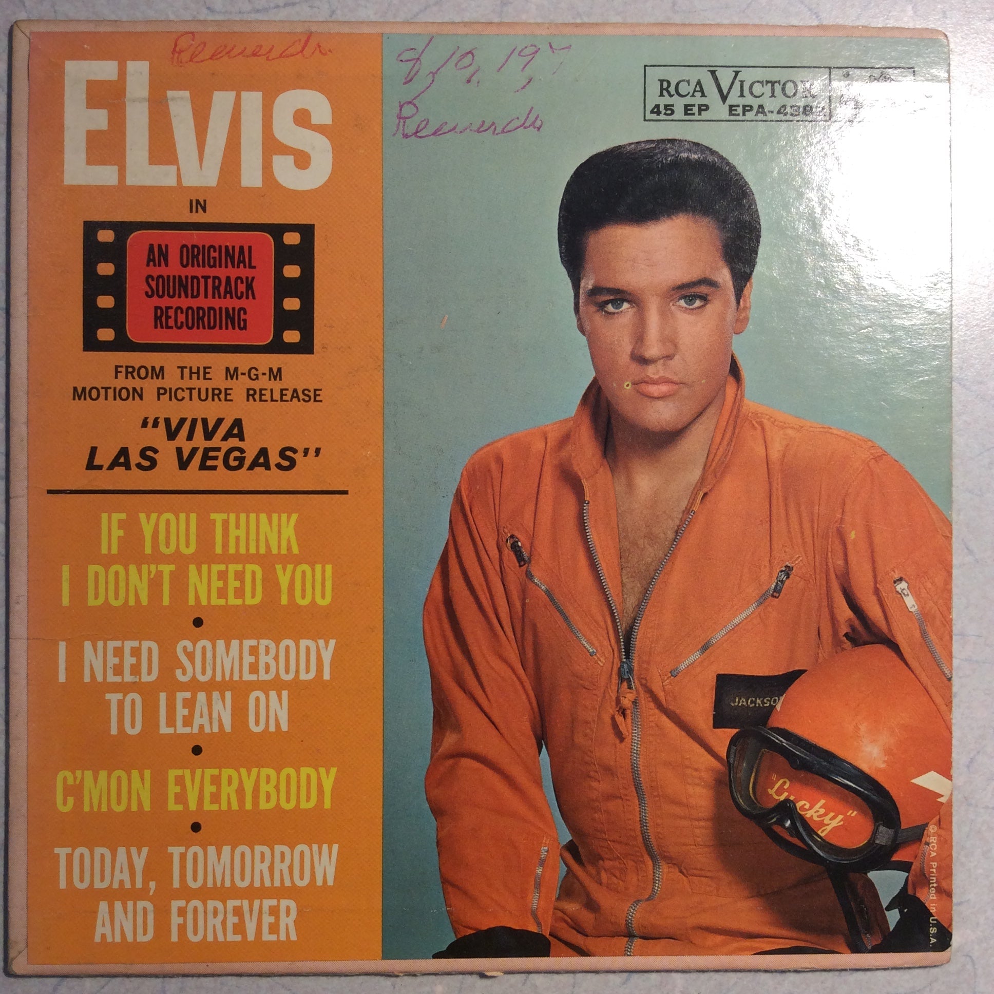 Elvis Presley - Viva Las Vegas (7" VINYL) | Good Plus (G+) Very Good Plus (VG+)
