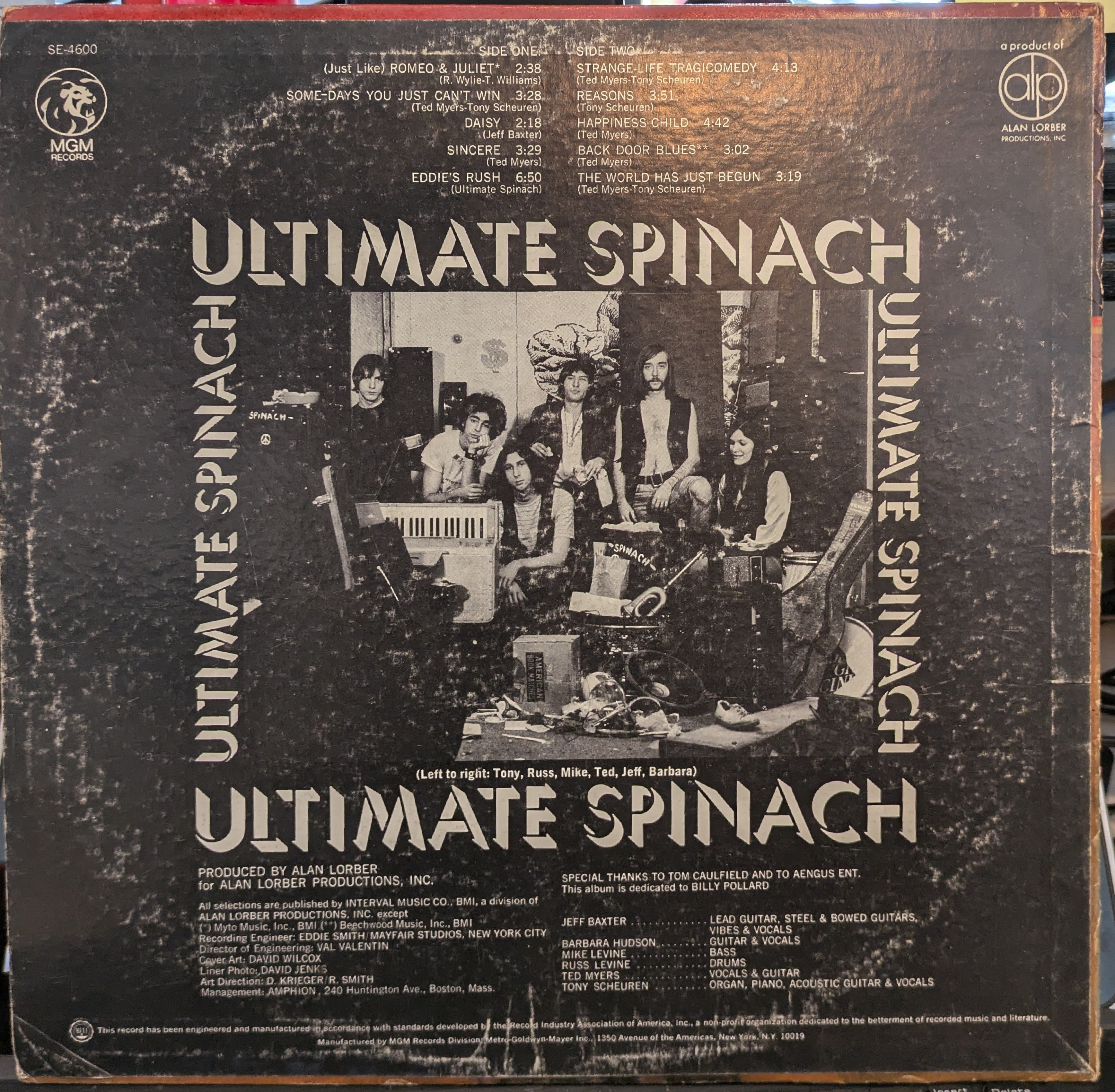 Ultimate Spinach - Ultimate Spinach (VINYL) | Good Plus (G+) Very Good (VG)