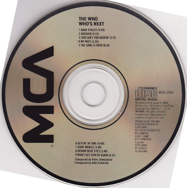 The Who - Who's Next (CD) | Near Mint- (NM-) Near Mint- (NM-)