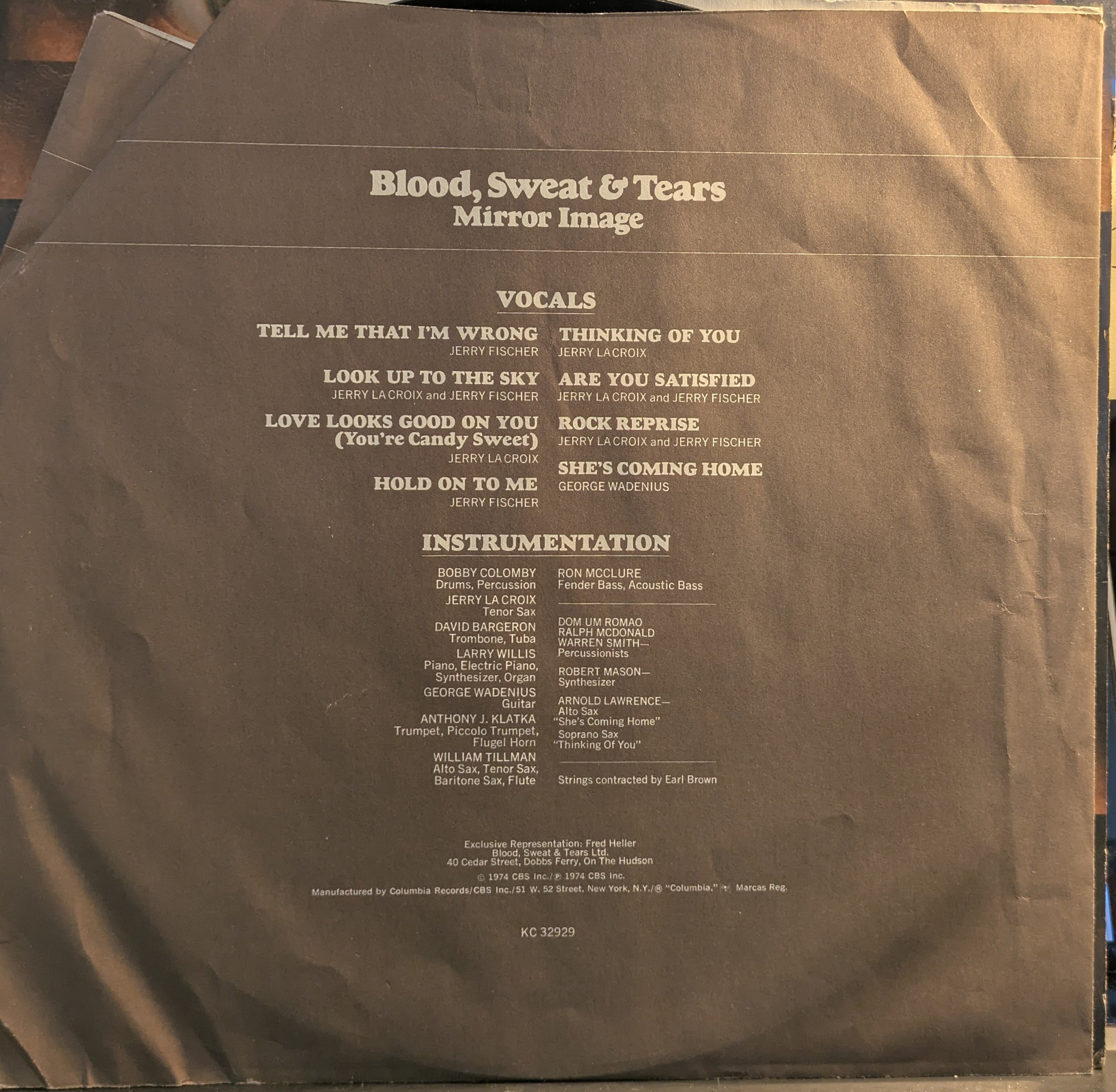Blood, Sweat And Tears - Mirror Image (VINYL) | Near Mint (NM) Very Good Plus (VG+)