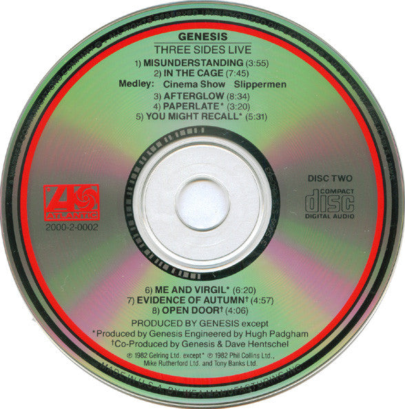 Genesis - Three Sides Live (2xCD) | Near Mint- (NM-) Near Mint- (NM-)