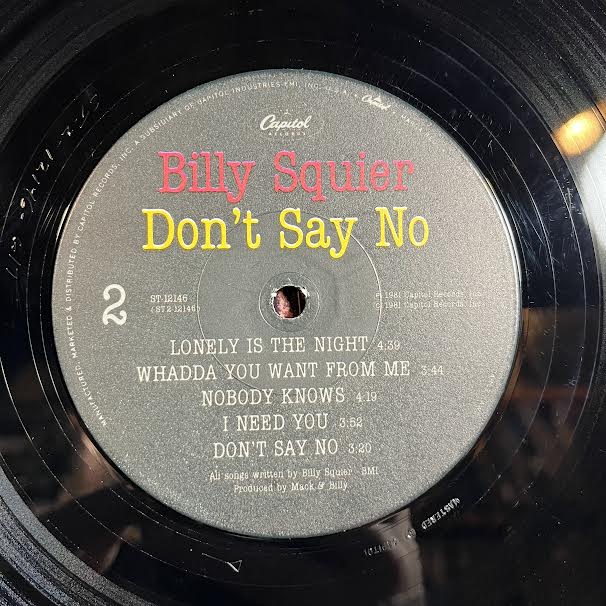 Billy Squier - Don't Say No (VINYL) | Near Mint- (NM-) Very Good Plus (VG+)