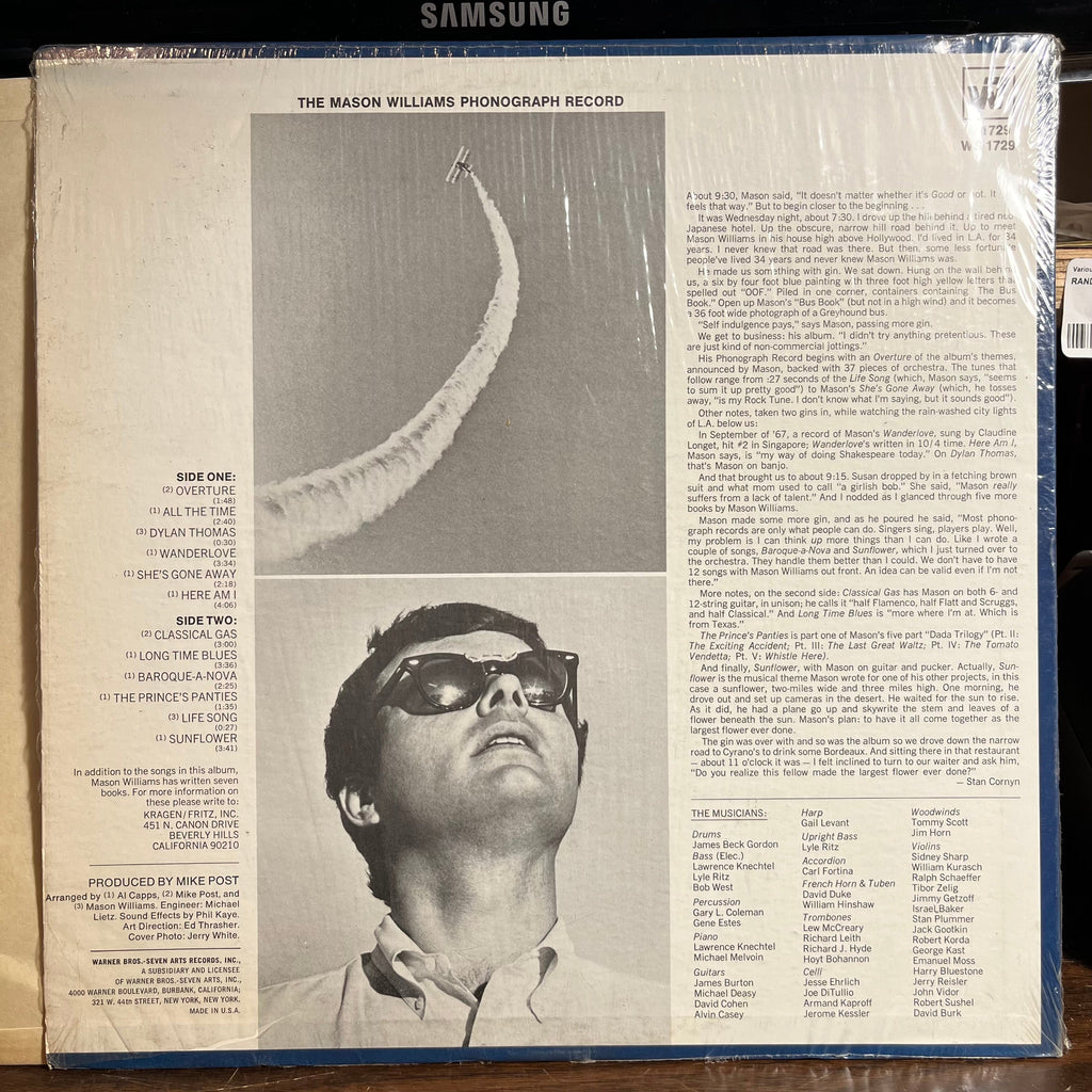 Mason Williams - The Mason Williams Phonograph Record (VINYL) | Near Mint- (NM-) Near Mint (NM)