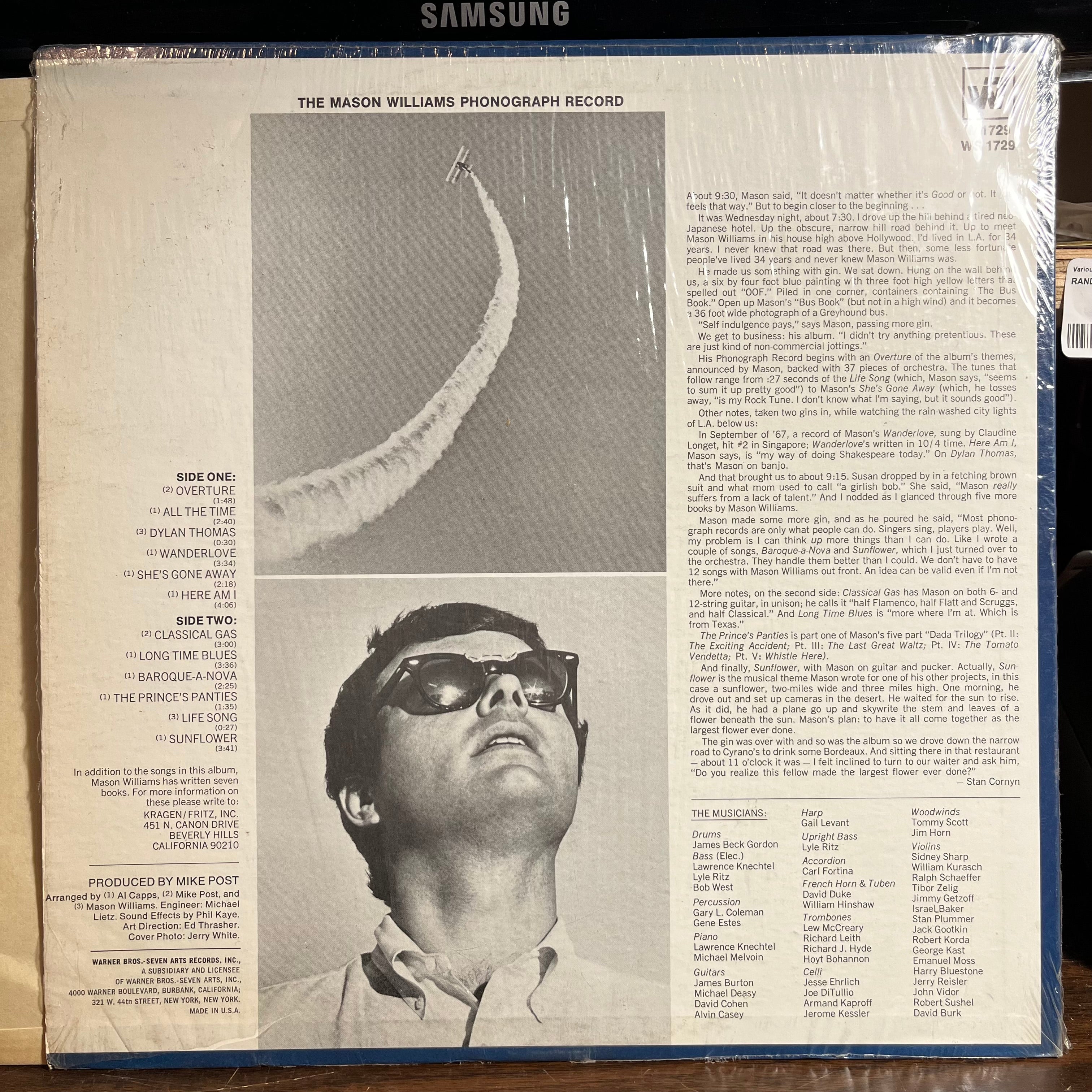 Mason Williams - The Mason Williams Phonograph Record (VINYL) | Near Mint- (NM-) Near Mint (NM)
