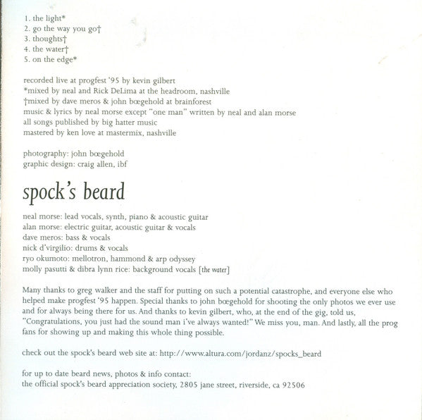 Spock's Beard - The Official Live Bootleg (CD) | Near Mint- (NM-) Near Mint- (NM-)