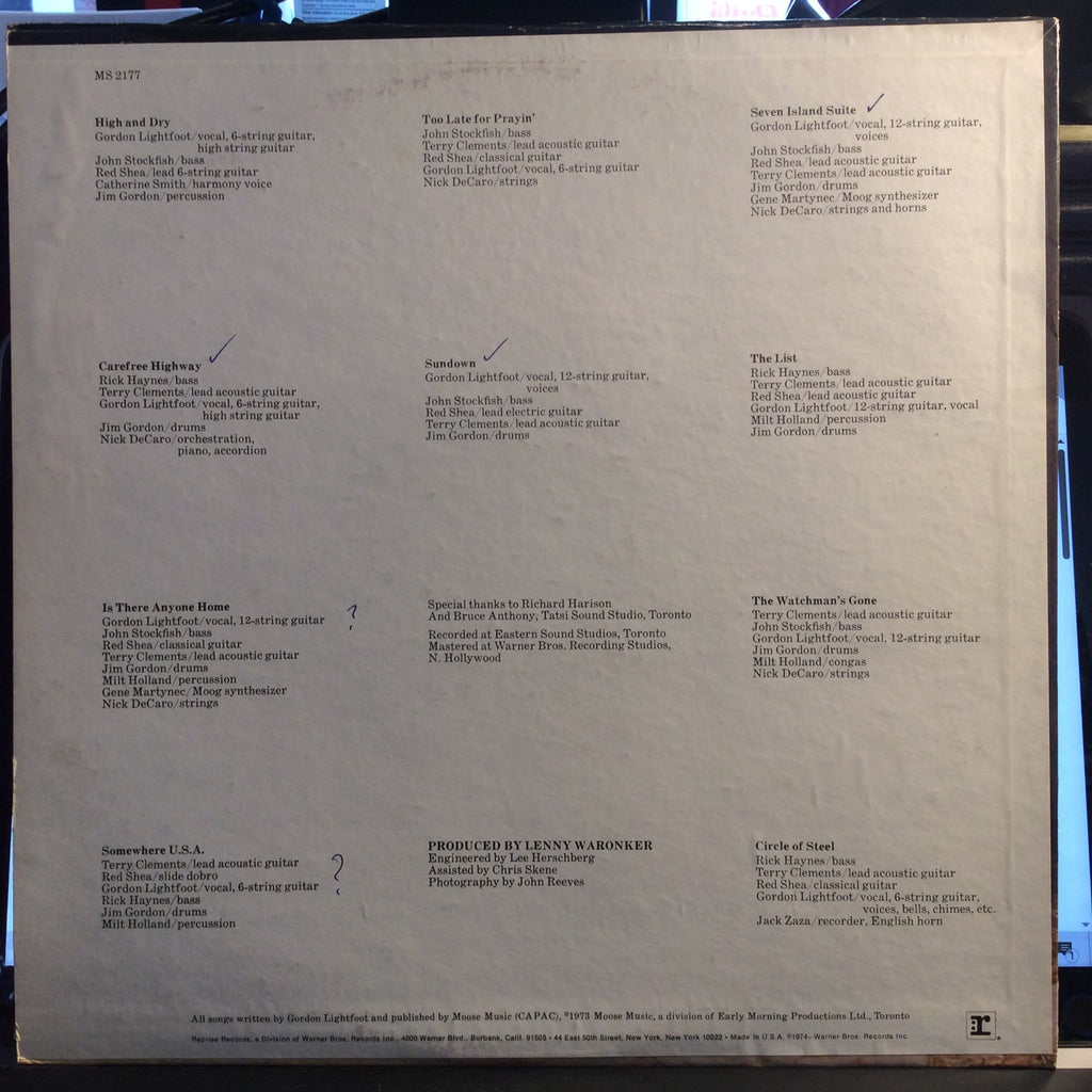 Gordon Lightfoot - Sundown (VINYL) | Near Mint- (NM-) Excellent+ (EX+)