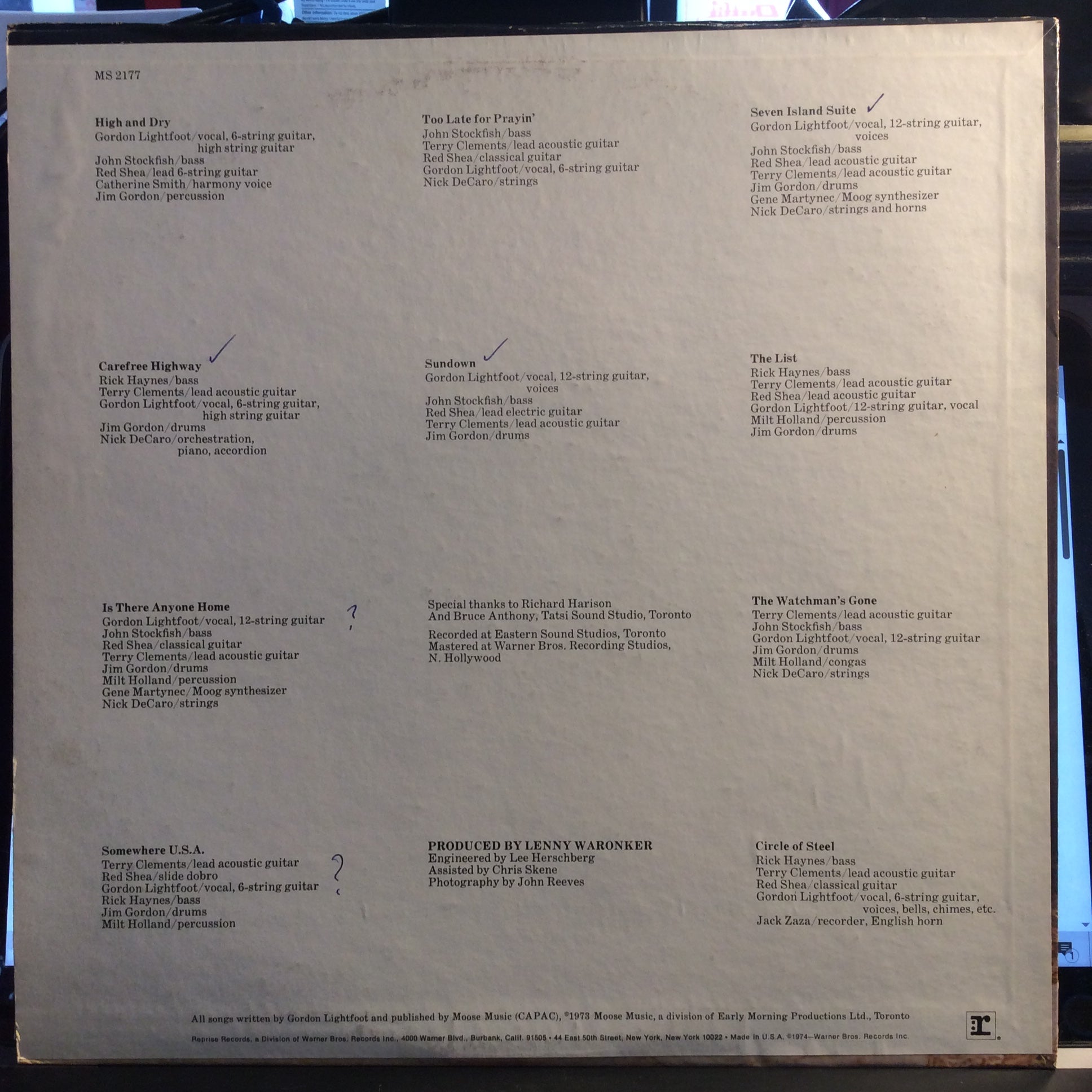 Gordon Lightfoot - Sundown (VINYL) | Near Mint- (NM-) Excellent+ (EX+)