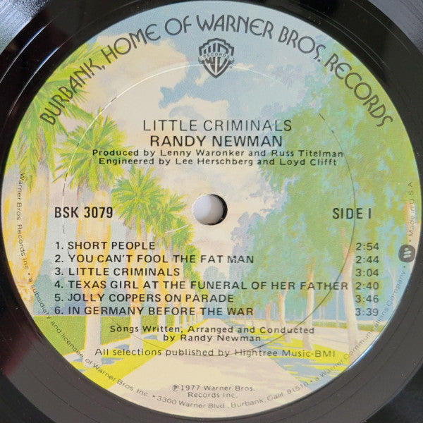 Randy Newman - Little Criminals (VINYL) | Near Mint- (NM-) Excellent (EX)