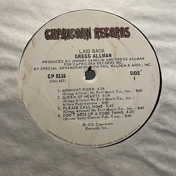 Gregg Allman - Laid Back (VINYL) | Near Mint (NM) Excellent+ (EX+)