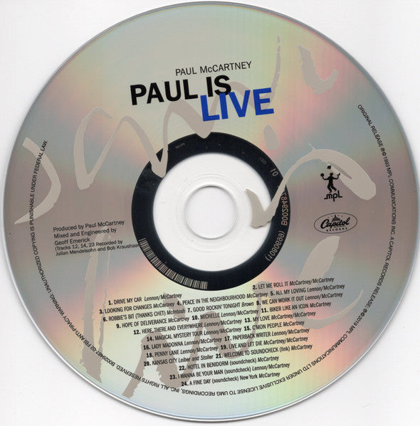 Paul McCartney - Paul Is Live (CD) | Near Mint (NM) Near Mint (NM)