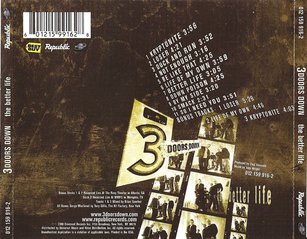 3 Doors Down - The Better Life (CD) | Near Mint (NM) Near Mint (NM)
