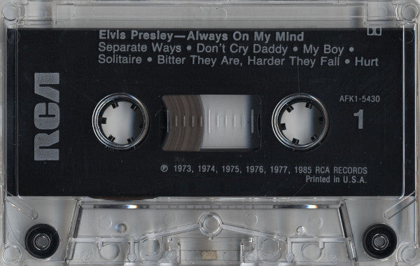 Elvis Presley - Always On My Mind (CASSETTE) | Near Mint (NM) Near Mint (NM)