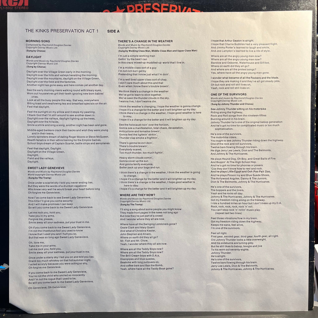The Kinks - Preservation Act 1 | Near Mint (NM) Excellent (EX)