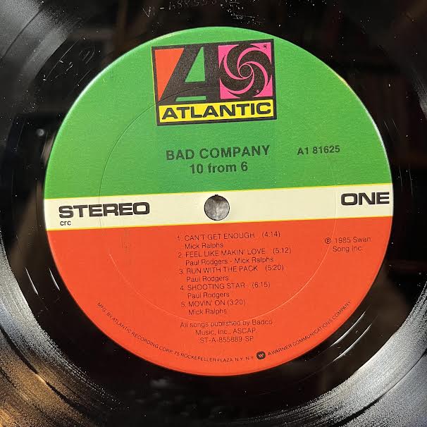 Bad Company (3) - 10 From 6 (VINYL) | Near Mint (NM or M-) Excellent+ (EX+)