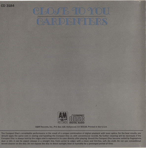 Carpenters - Close To You (CD) | Near Mint (NM) Near Mint (NM)