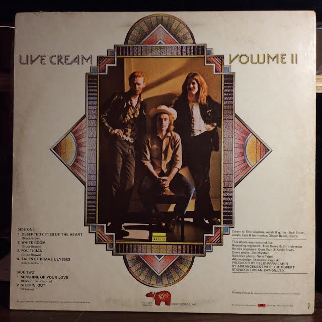 Cream (2) - Live Cream Volume II (VINYL) | Near Mint (NM) Very Good Plus (VG+)