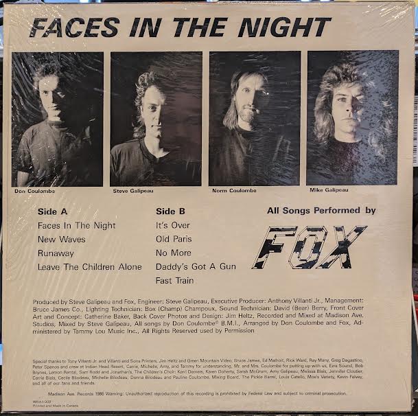 Fox & Company (2) - Faces In The Night (VINYL) | Near Mint (NM) Near Mint (NM)