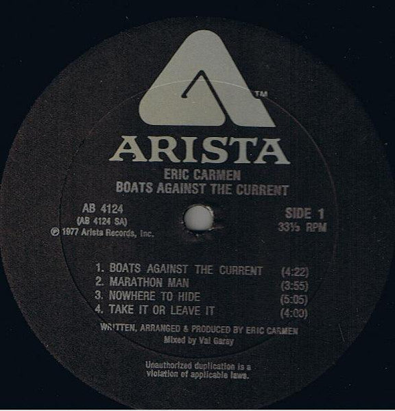 Eric Carmen - Boats Against The Current | Near Mint (NM) Excellent (EX)