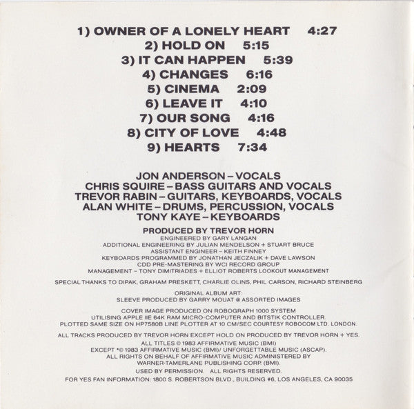 Yes - 90125 | Near Mint (NM) Near Mint (NM)