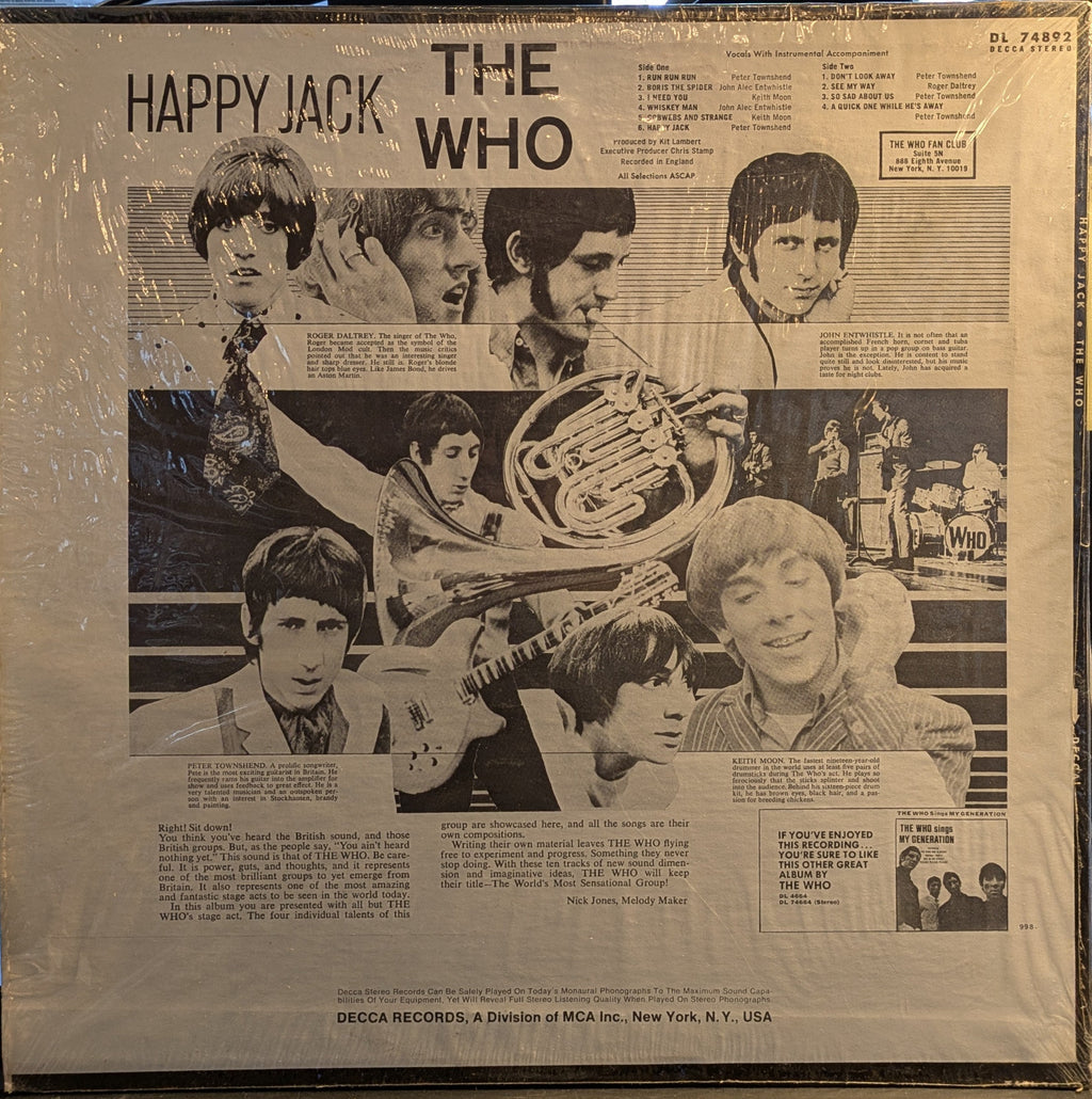 The Who - Happy Jack (VINYL) | Near Mint (NM) Near Mint (NM)