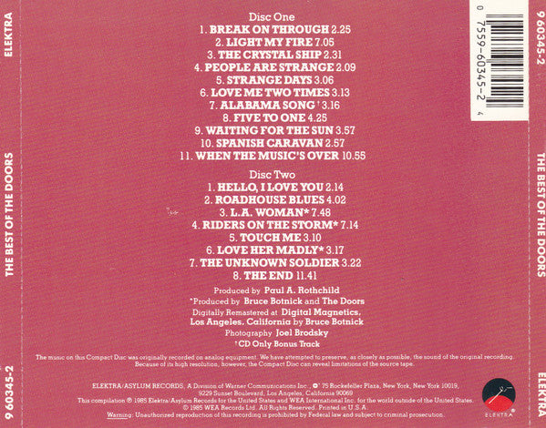 The Doors - The Best Of The Doors (2xCD) | Near Mint (NM) Near Mint (NM)