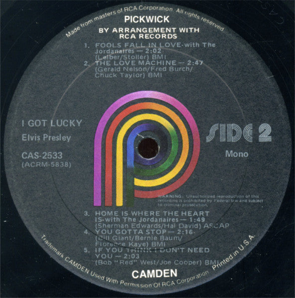 Elvis Presley - I Got Lucky (VINYL) | Near Mint (NM) Excellent (EX)